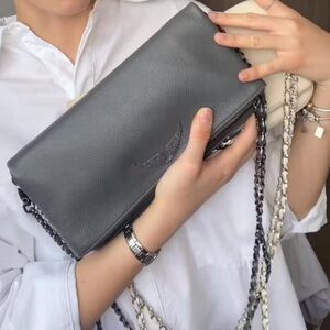 Zadig & Voltaire Charcoal Leather Chain Bag
